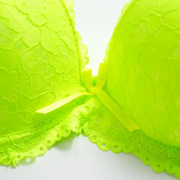 2 Pcs/Set Push up Bra set Large Size Women Sexy Lace Floral Embroidery Lace Women Underwear set Bra and Panties